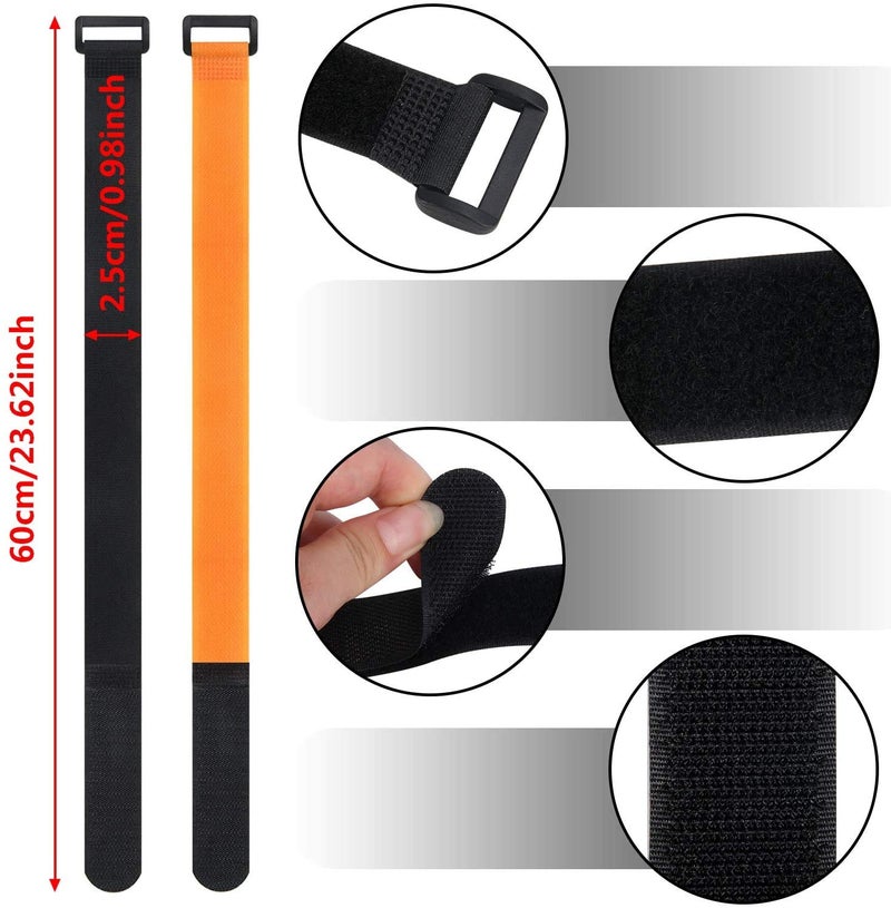 SANNIX 6 Pcs Reusable Bike Wheel Strap Adjustable Bike Wheel Stabilizer Straps Bike Rack Strap with Durable Hook (Black and Orange) - Image 2